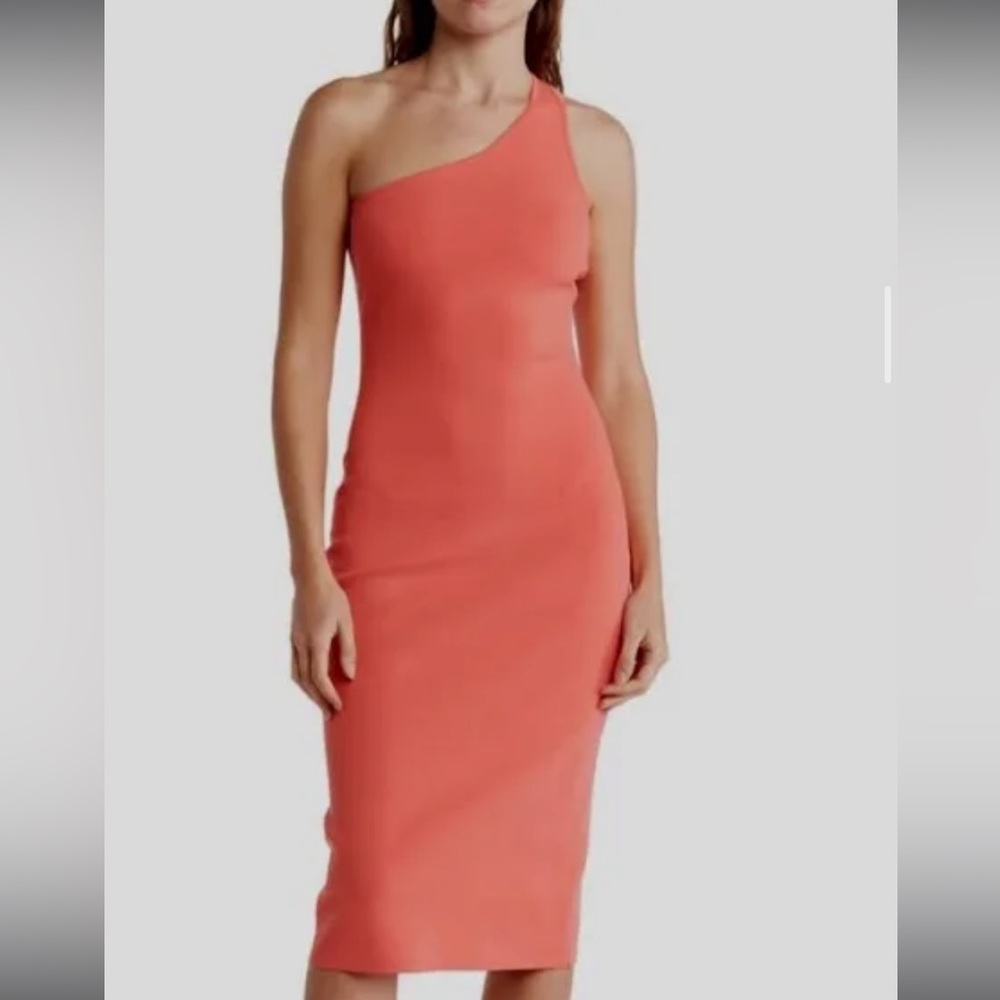 ALC (lined) knit stretch one shoulder dress